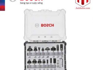 Bộ mũi phay thẳng và phay góc Bosch 15 món 2607017473