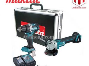 Makita Combo 18V DLX2426TX1 máy mài và khoan DGA404 + DDF484