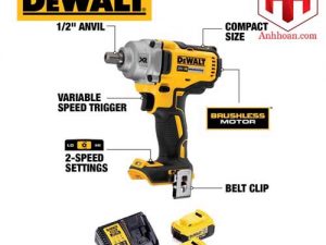 Máy vặn bulong dùng pin DeWALT 18V DCF894M2-B1 (SET 4Ah)