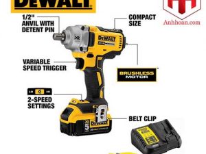 Máy vặn bulong dùng pin DeWALT 18V DCF894P2-B1 (SET 5Ah)