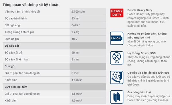 Cưa lộng dùng pin Bosch GST 18 V-LI Professional